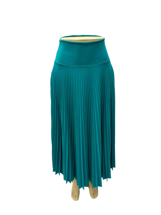 Turquoise pleated disco skirt long B