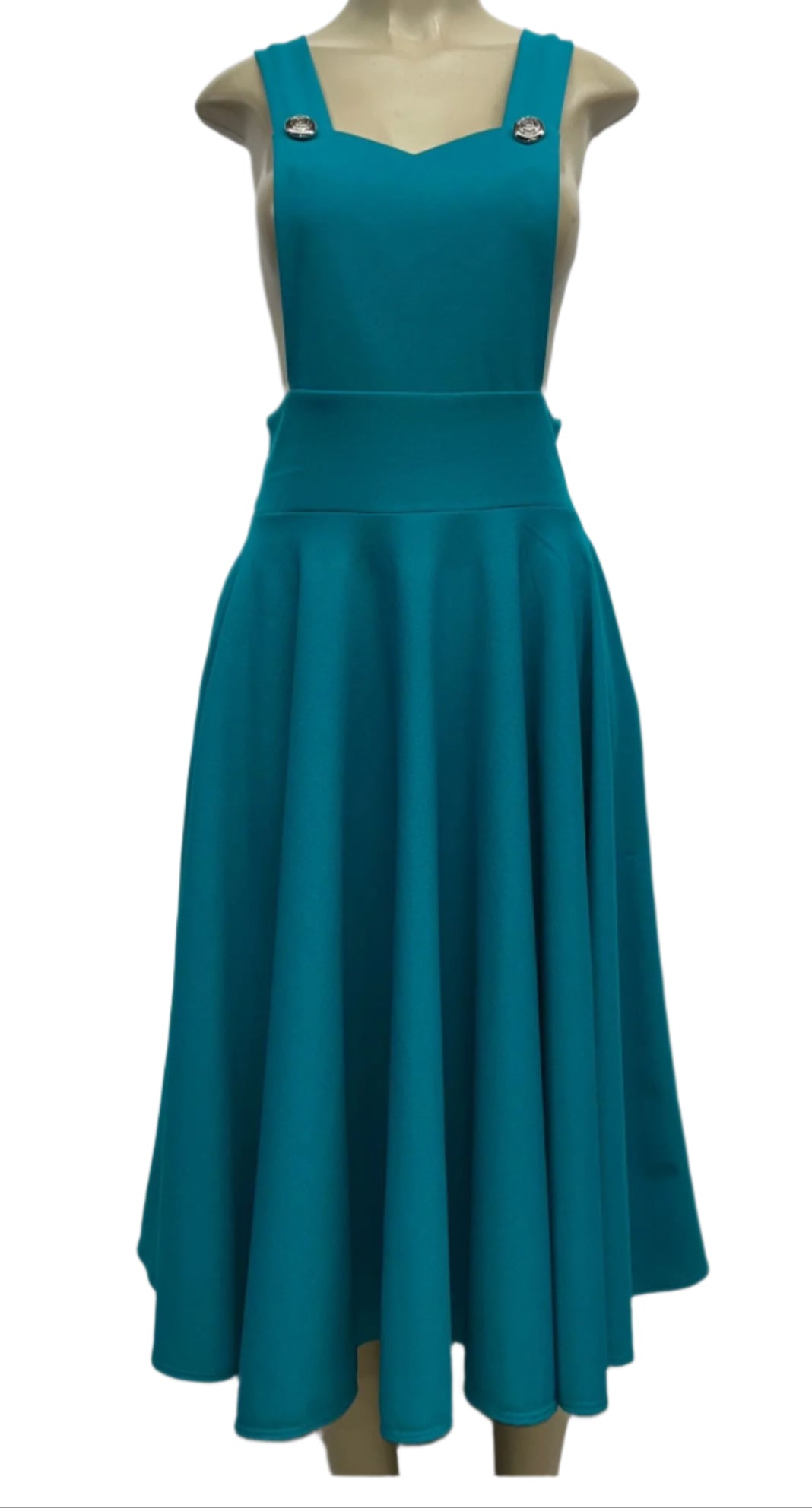 turquoise blue overalls