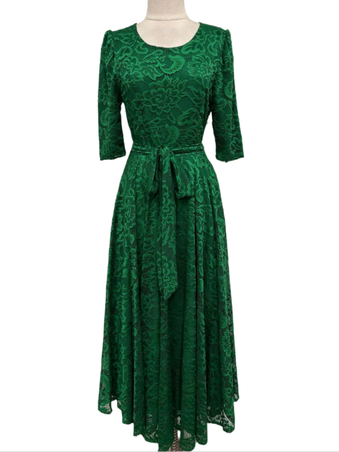 Green lace dress