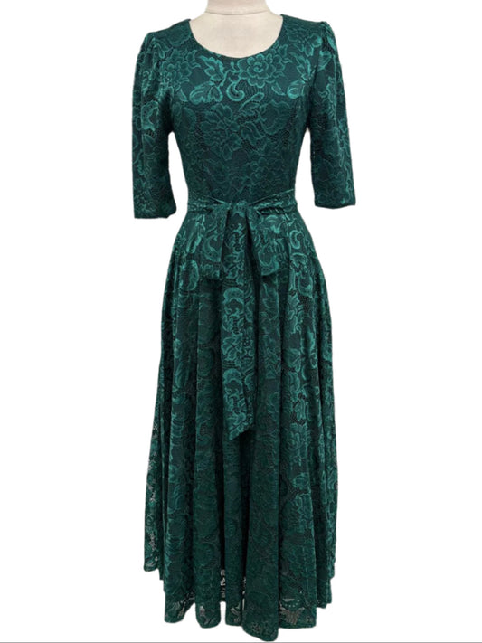 Hunter green lace dress