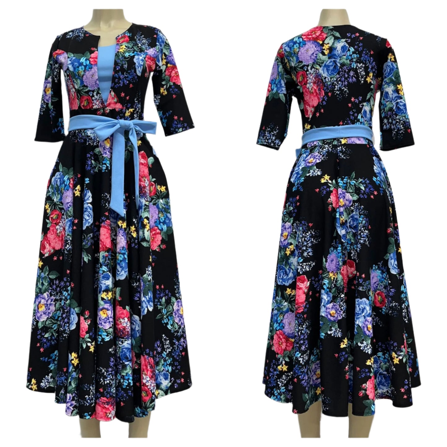 vestido jardín de medianoche