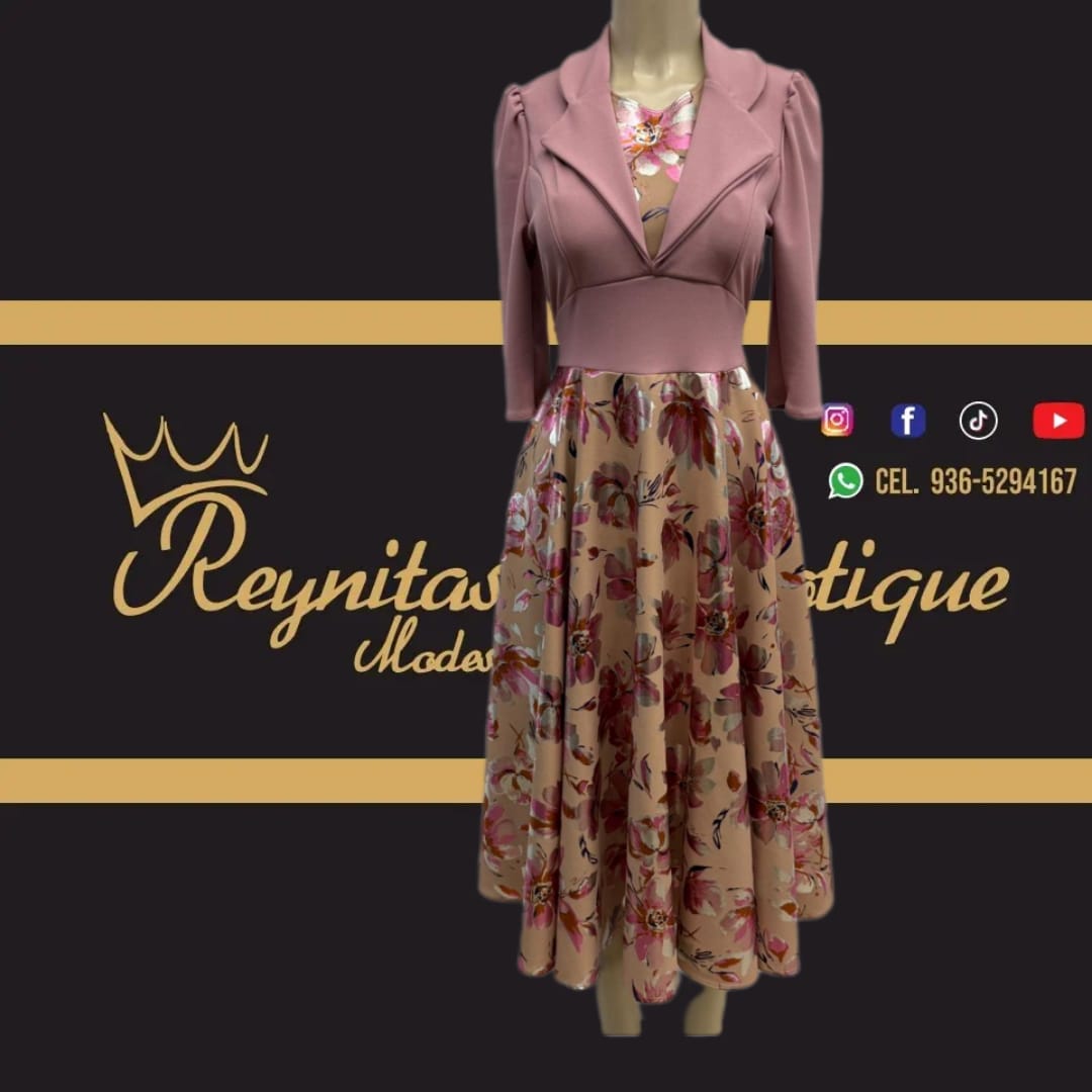 vestido Camila rosa palo