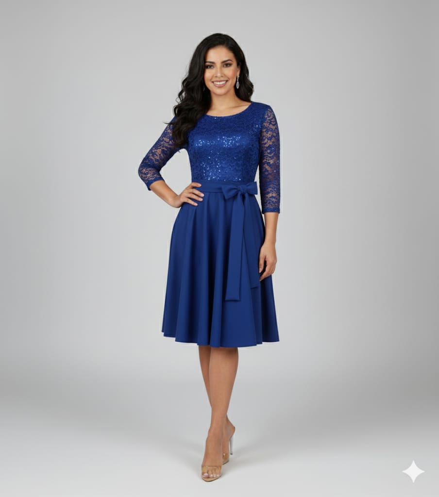 blue party dress