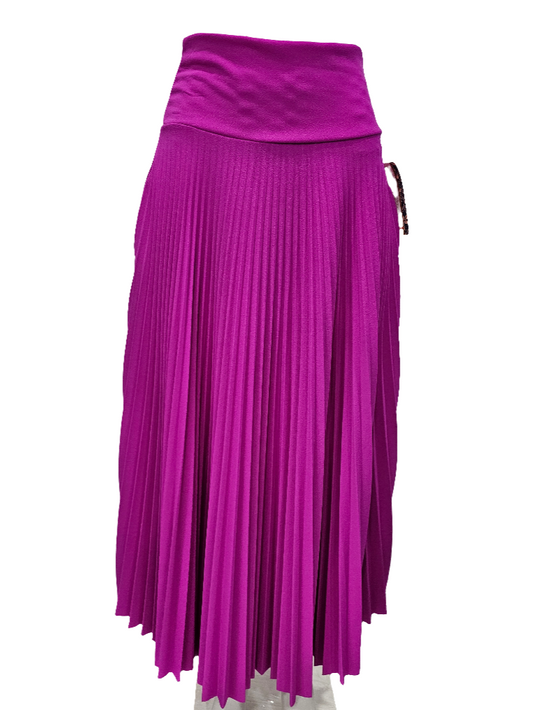 Magenta full length disco pleated skirt B