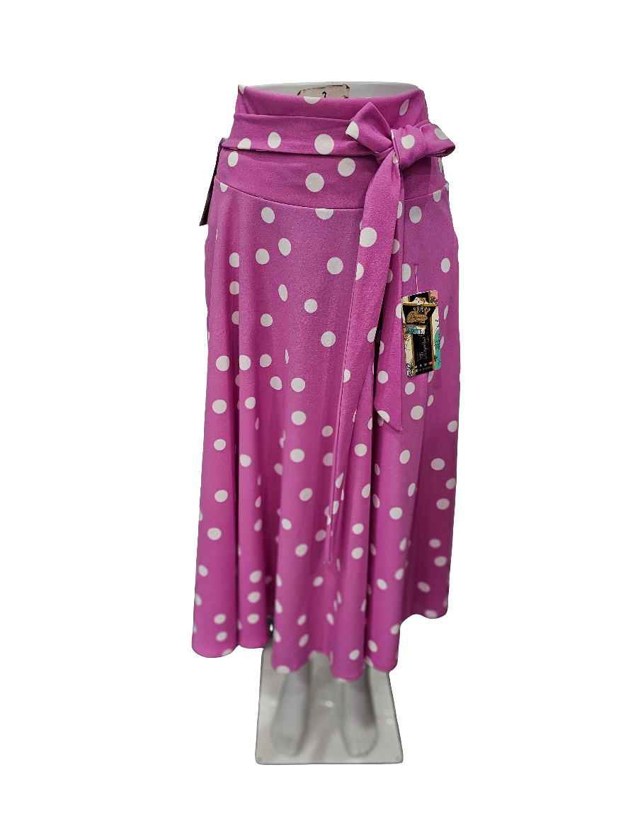 Purple polka dot skirt with ribbon B