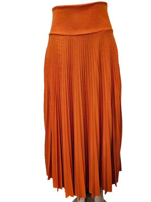 Long full disco pleated orange skirt B