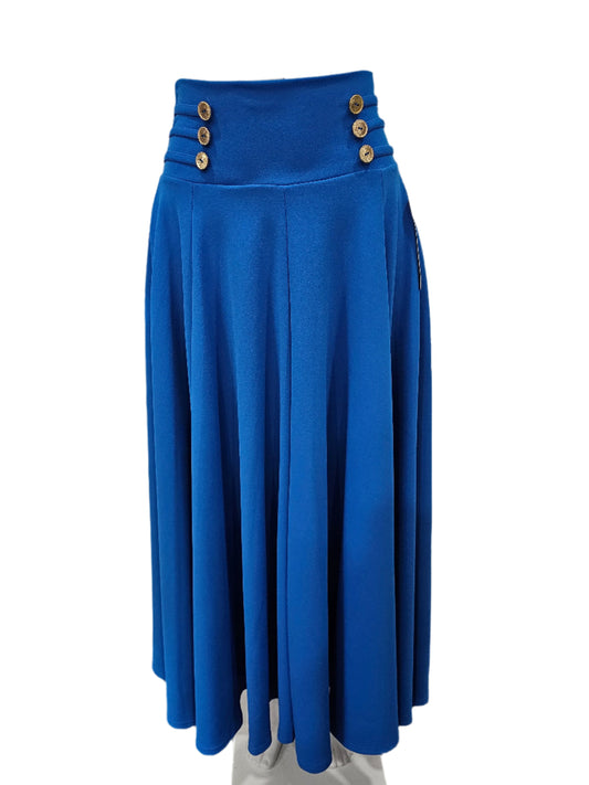 falda botones con lasito largo azul