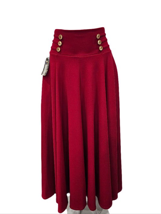 falda botones con lasito largo rojo