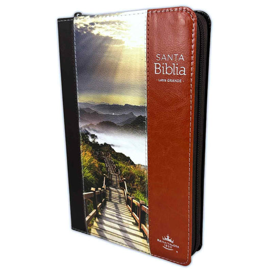 Camino Bible with Closure Large Print 12 points RV1960 imitation. brown leather with index