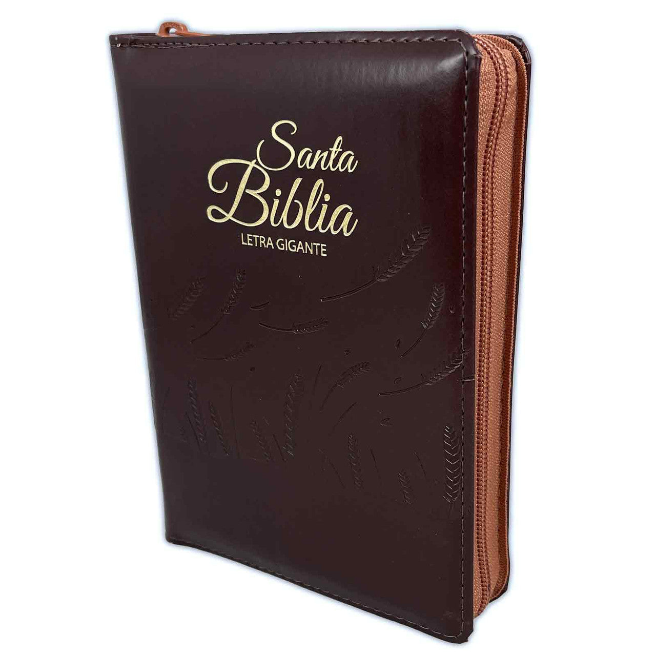 Compact Bible with RV1960 Closure: imitation. brown leather with index - spikes 