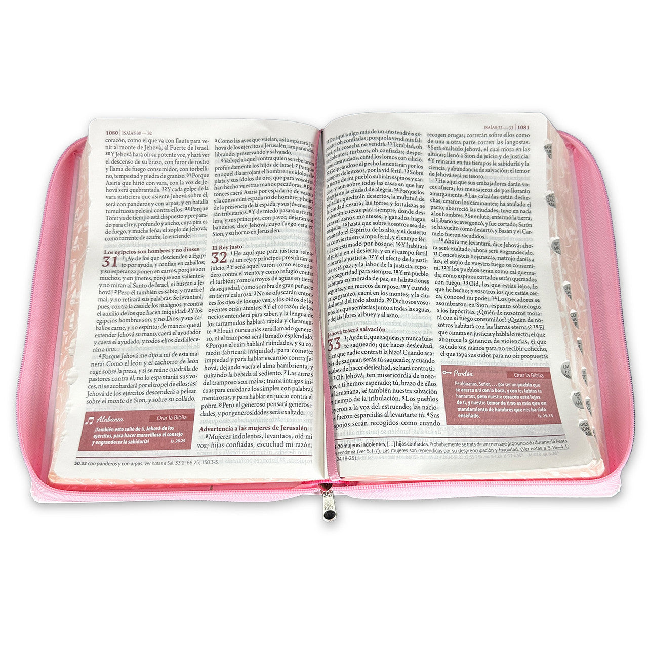 Biblia de Estudio Ser Mujer con Cierre Letra Grande RV1960, imit. piel rosa floral y tulipanes con índice