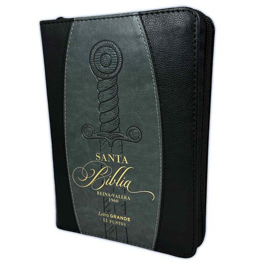 Bible Sword with Compact Closure 11 points RV1960 imitation gray and black with index - Hebrews 4:12