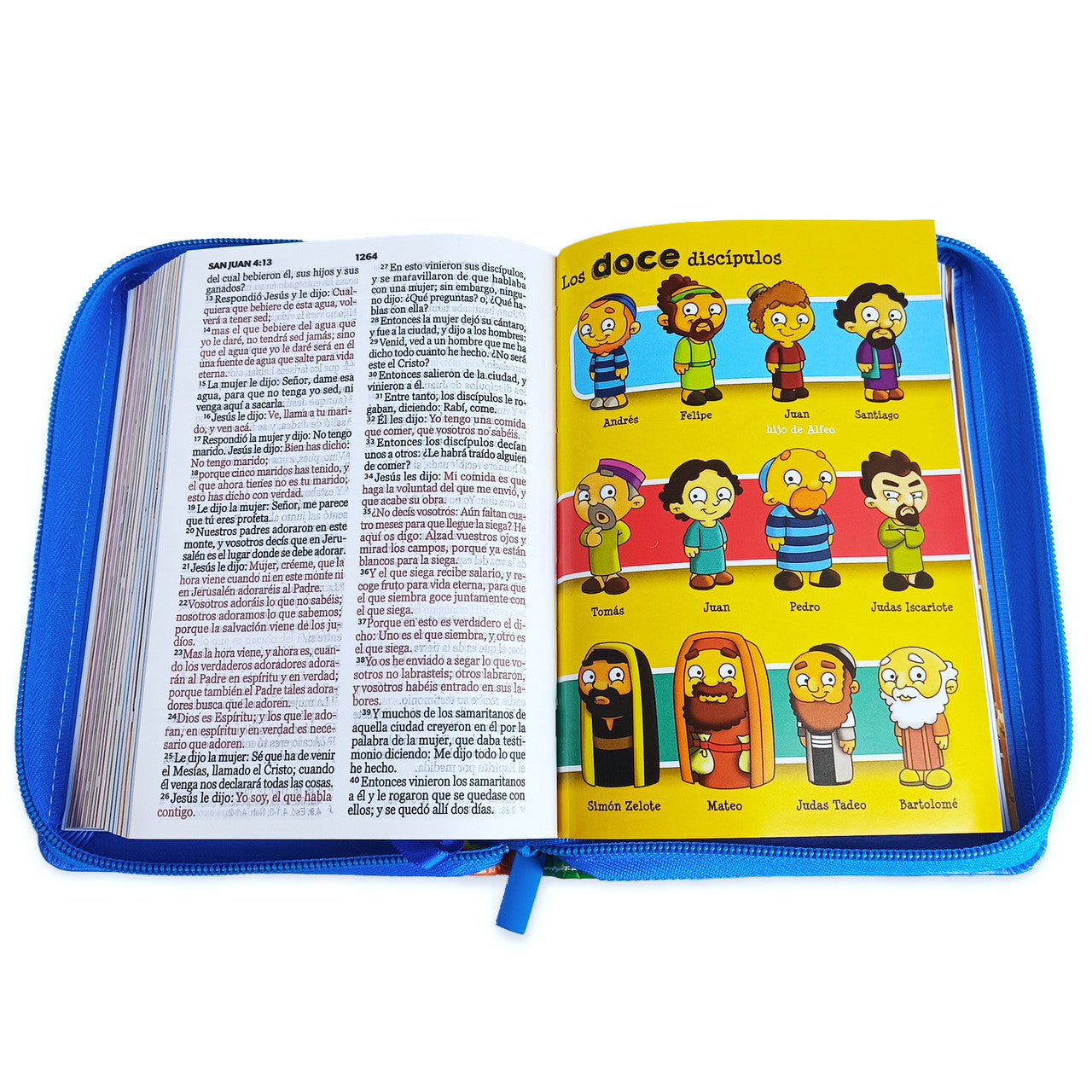 Biblia para Niños Mi Gran Viaje Compacta con Cierre RV1960 imit piel azul