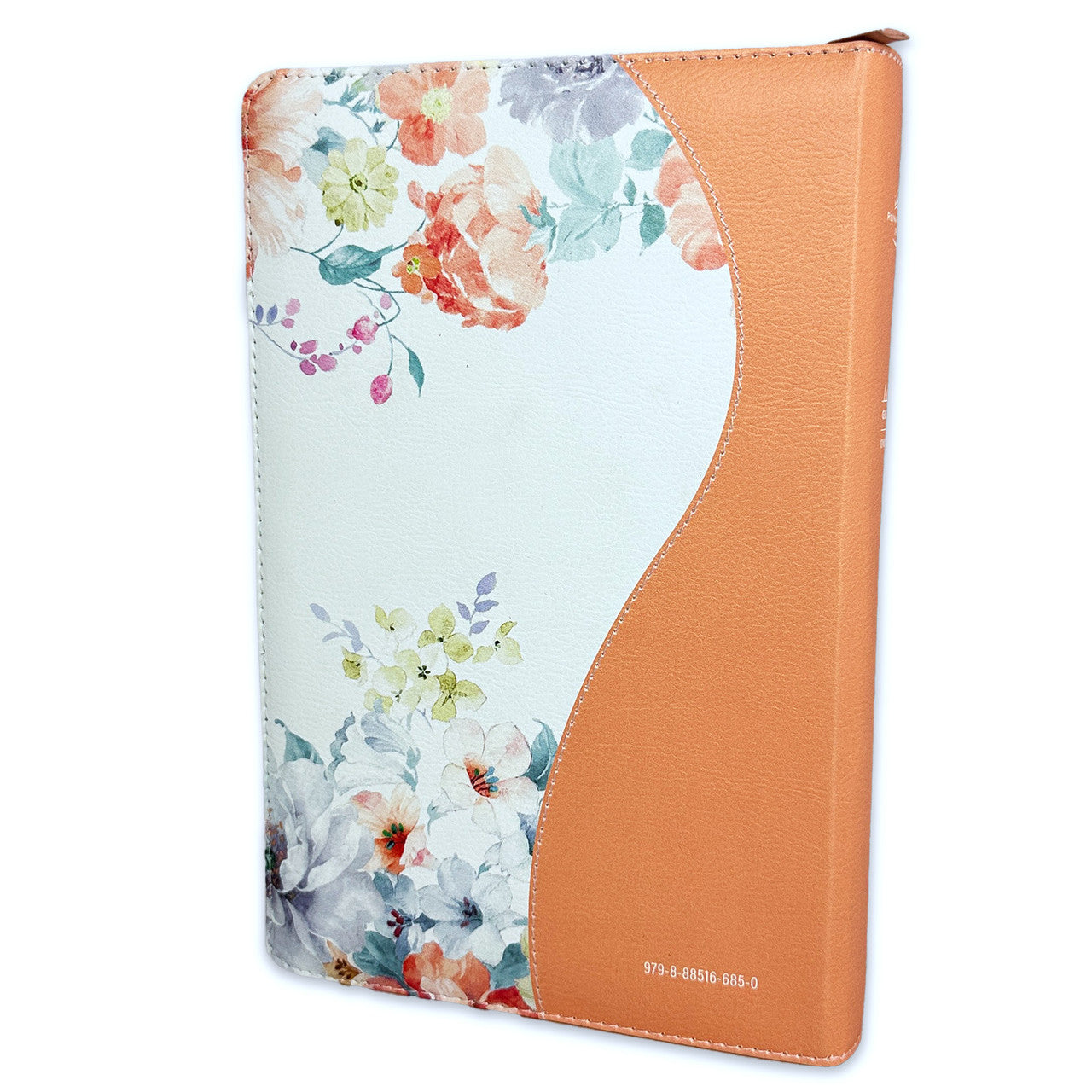 Bible with Manual Giant Letter Closure 14 points RV1960 imitation floral leather coral butterfly with index and floral edge