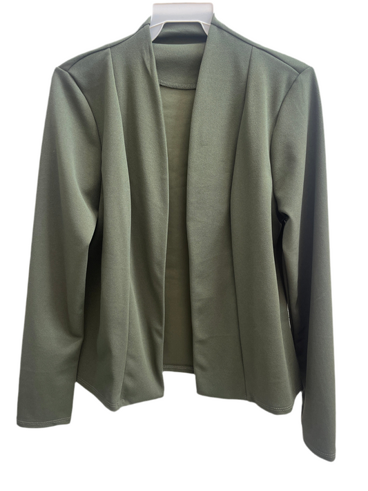 Military green long sleeve blazer