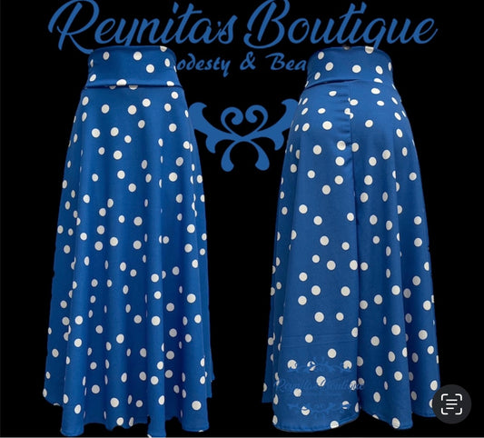 Blue polka dot skirt N/B