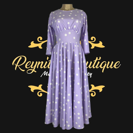 purple dress with white
