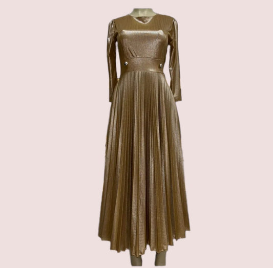 Beige shiny dress