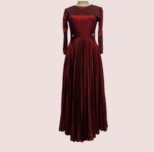 Red shiny dress