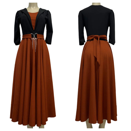 Coffee maxi dress