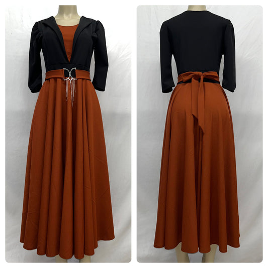 Coffee maxi dress