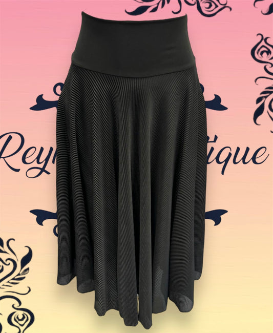 Dark Ruched Long Full Disco Skirt B