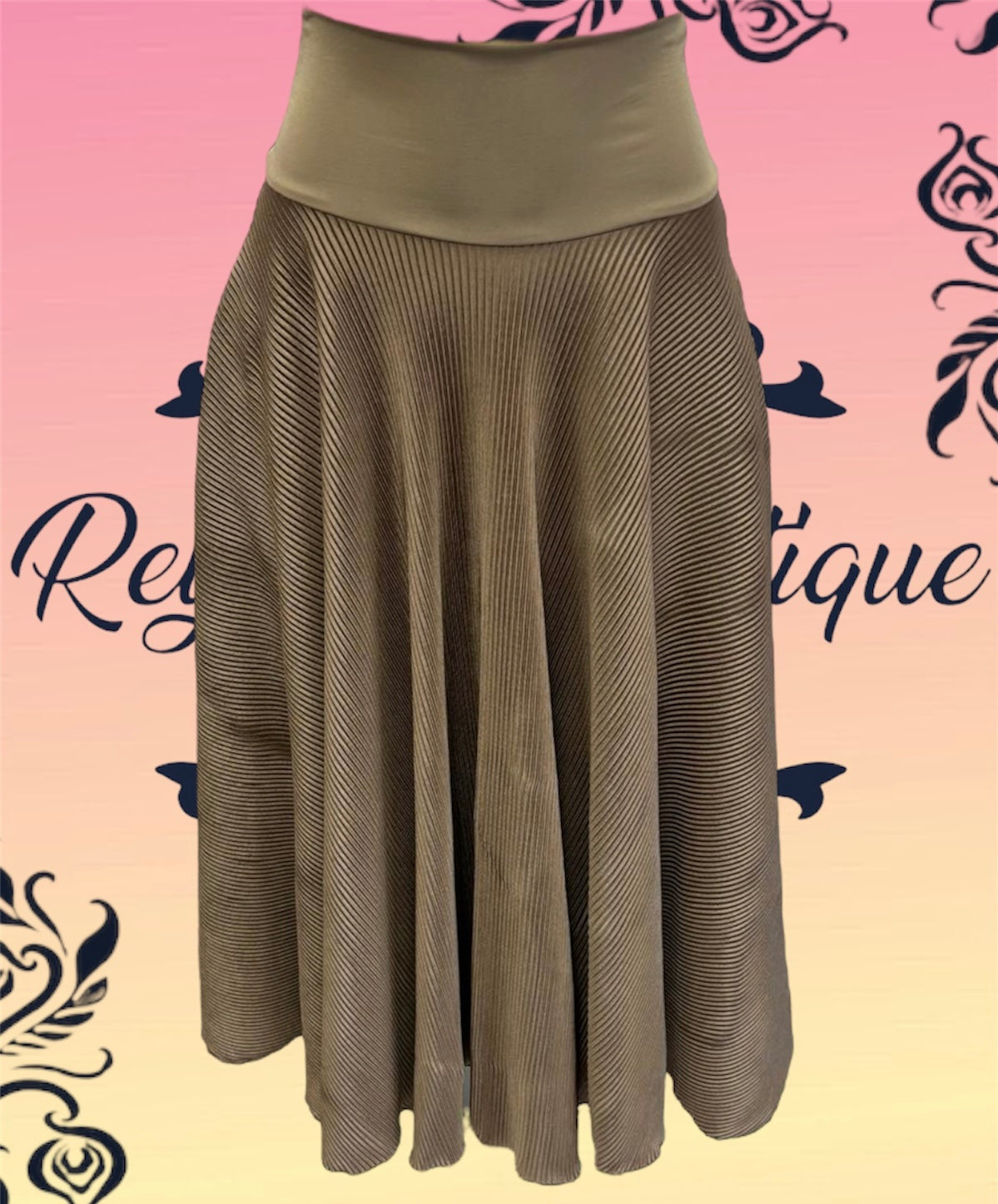 full disco long ruched brown skirt