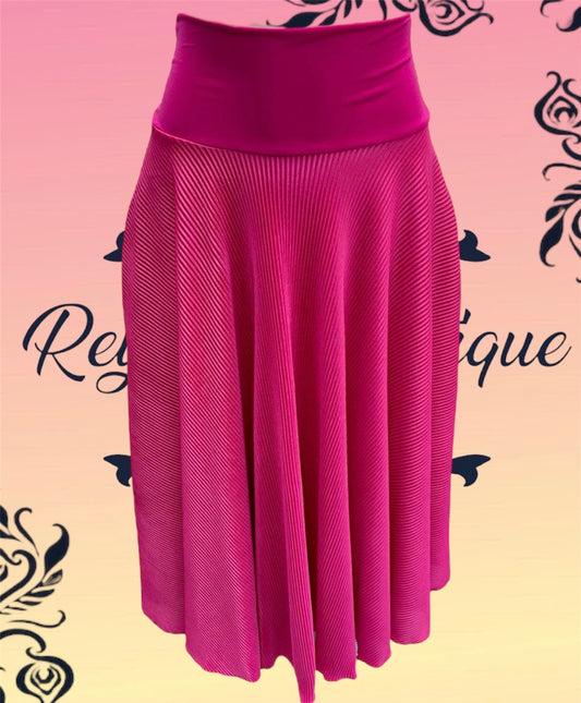 full disco long ruched fuchsia skirt