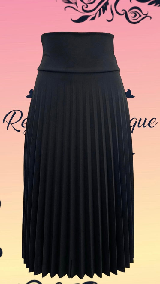 Dark skirt Pleated 3/4 half disc N/B