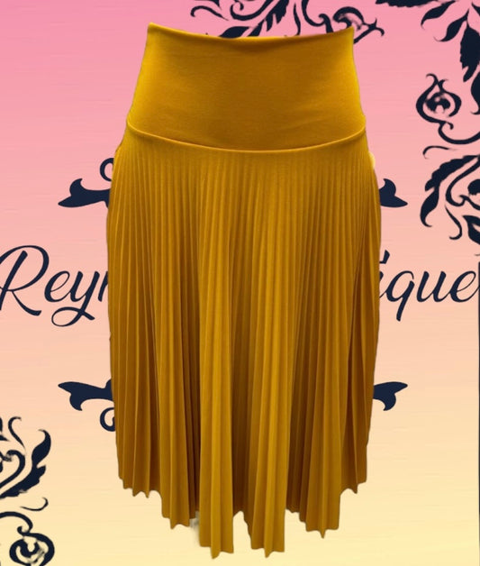 Yellow full disco pleated skirt B