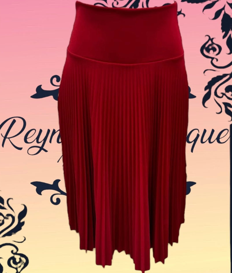 Full disco pleated red skirt B