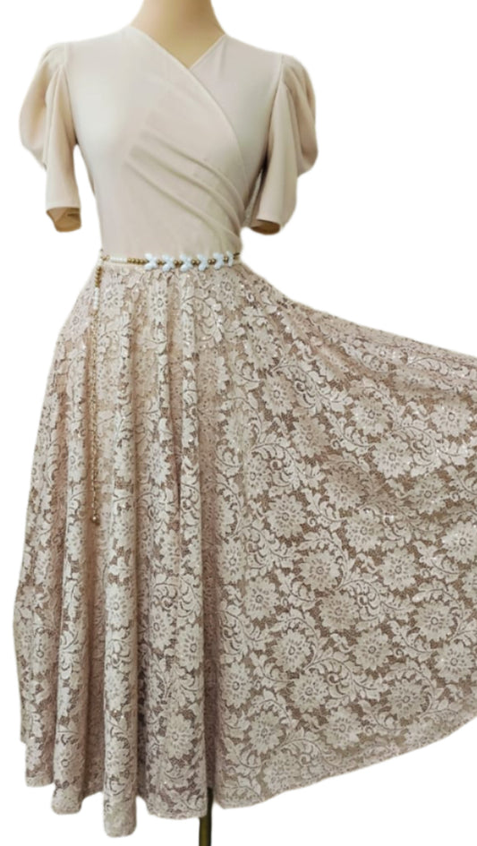 beige sequin dress