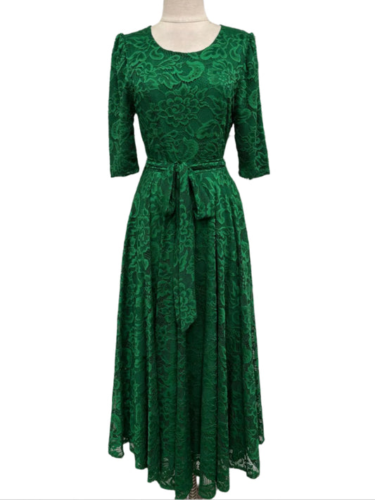 Green lace dress