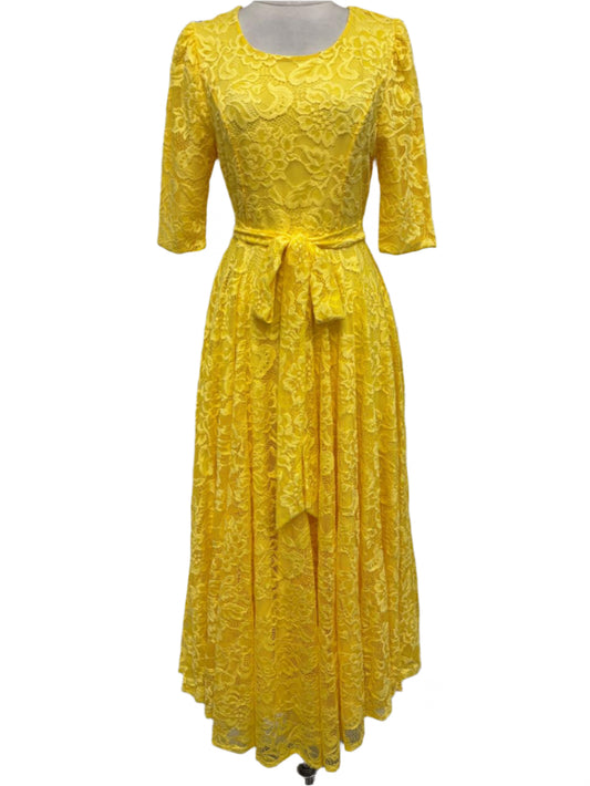 Yellow lace dress