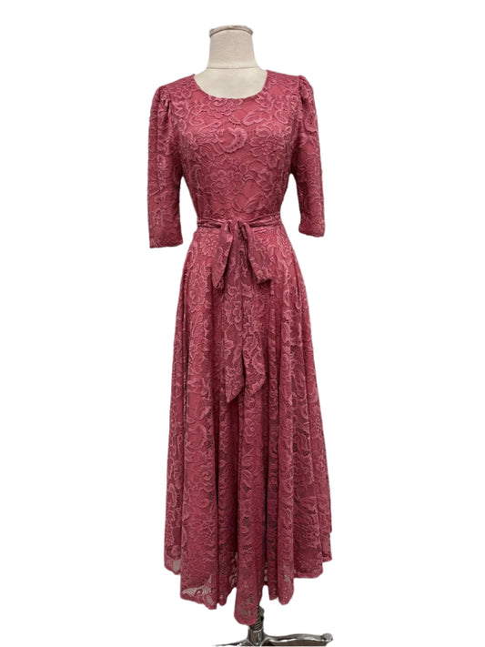 Pale pink lace dress