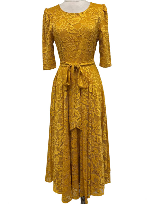 Mustard lace dress