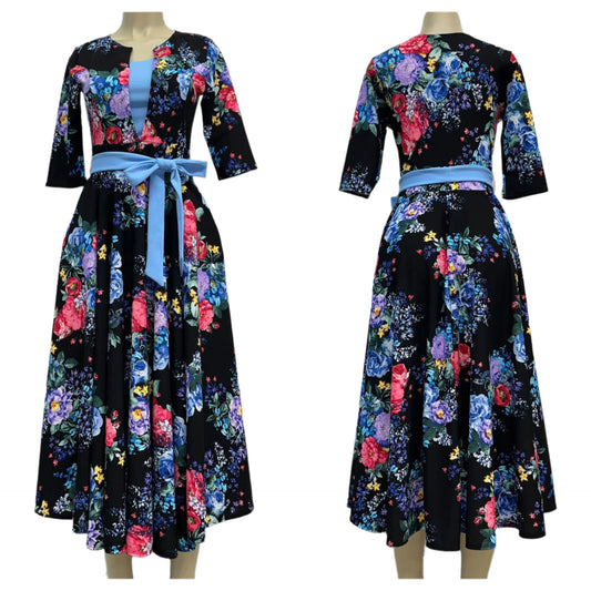 vestido jardín de medianoche