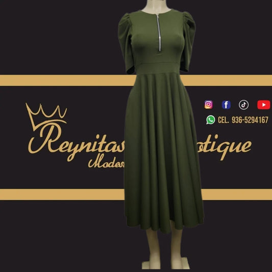 vestido Lidia verde olivo