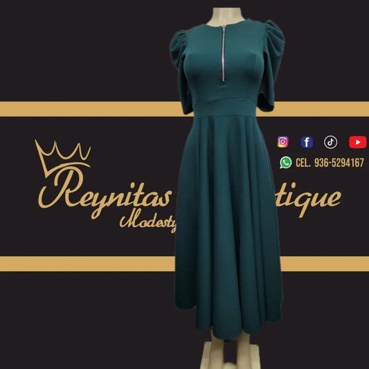 vestido Lidia verde esmeralda