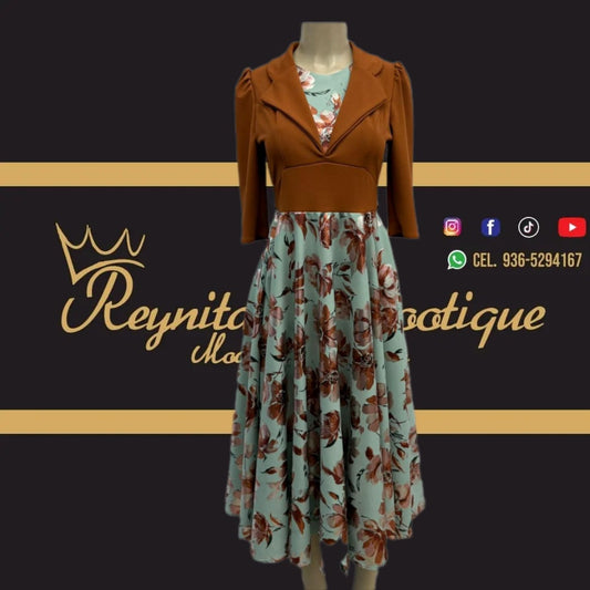 vestido Camila terracota