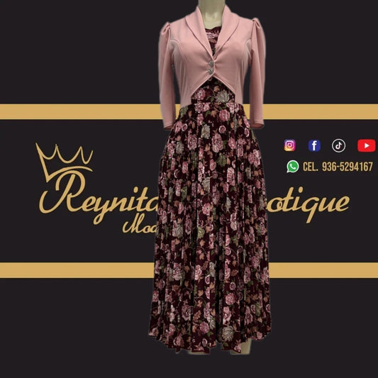 vestido sarat rosa palo