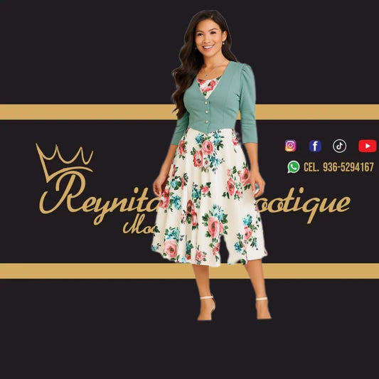 vestido Ruby verde bajito