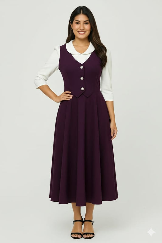 vestido morado uva clásico