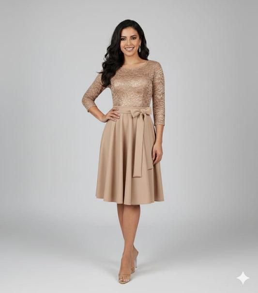 beige party dress