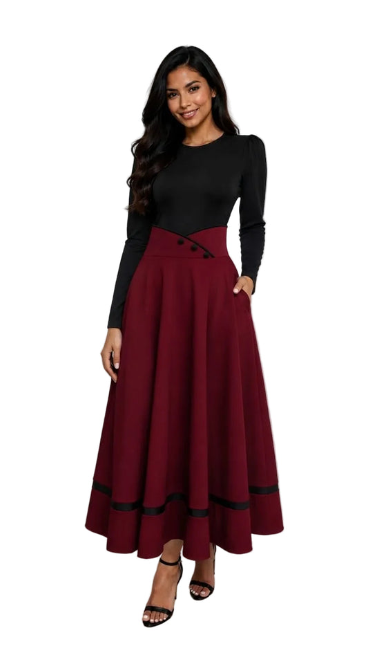 Two-Tone A-Line Dress