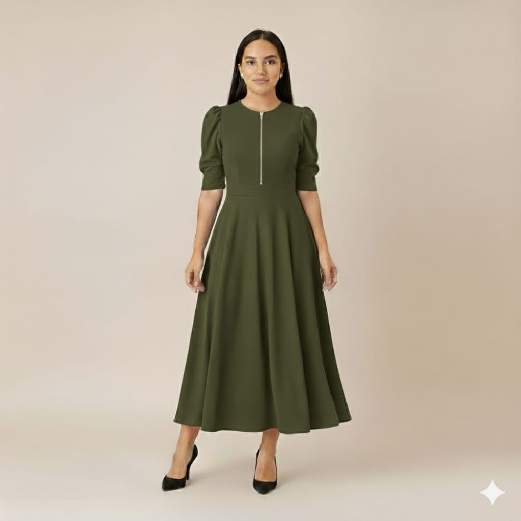 vestido Lidia verde olivo