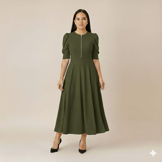 vestido Lidia verde olivo