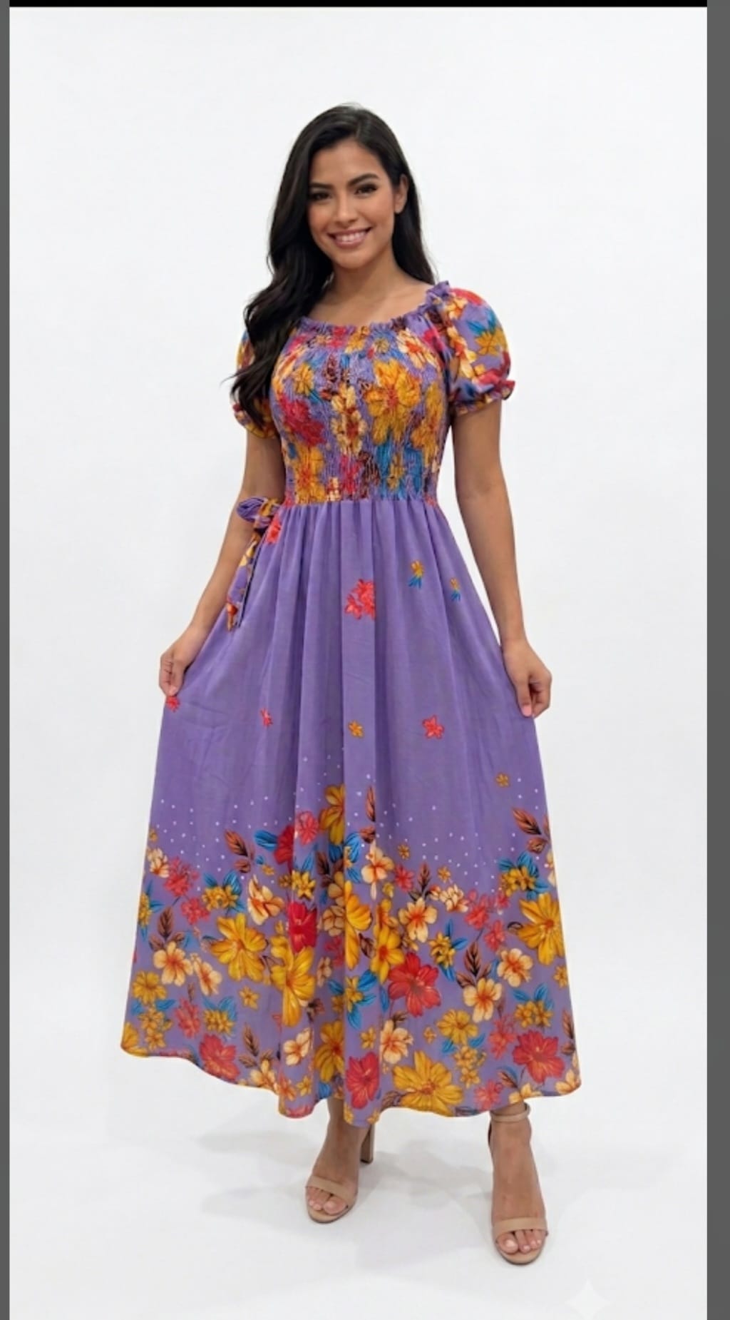 Floral Smocked Midi Dress
