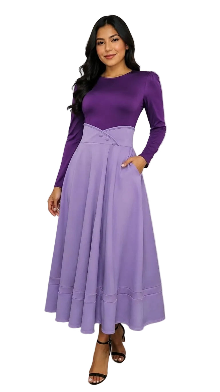 Two-Tone A-Line Dress