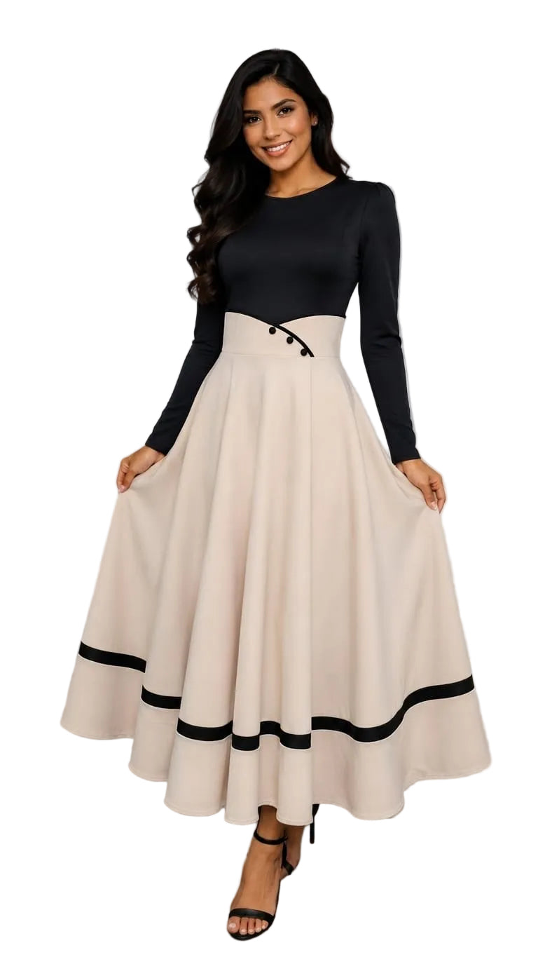 Two-Tone A-Line Dress